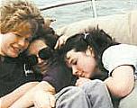 Jacquelyn Moore, middle, spends time on a sailboat with her son, Pete Ovens, and daughter, Jennifer Green, about 10 years ago. 