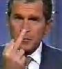 Bush give 'One finger victory salute'