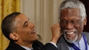 Obama and Bill Russell