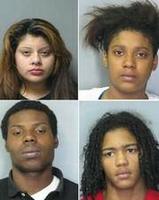 Five teenagers, including (clockwise, from top left) Jackeline Perez (15, Milford); Junia McDonald (14, Milford); Phillip Brewer (17, Bridgeville) and Rondaiges Harper (17, Bridgeville) were arrested Wednesday for allegedly abducting an 89-year-old Lincoln woman. Not pictured is Deniaya E. Smith (15, Bridgeville).