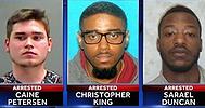 Caine Petersen, 18, Christopher King, 23, and Sarael Duncan, 22