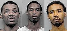 James Najee, 22, of Sauk Village, Ill., Latrell McGee, 21, of Merrillville and Devon Brown