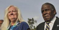 Minnie Minoso and his wife, Sharon, leave the West Wing after meeting with Obama on Aug. 5, 2013