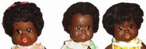 3 black baby  dolls