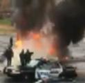 The victims’ vehicle burst into flames