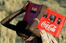 African toting coca-cola case