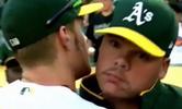 A's faggots embrace