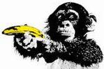 monkey with banana gun