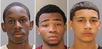 Brandon Conrad, 14, left, Malik Page, 16, and Emmanual Harris