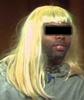 black man in blonde wig - (not actual suspect)