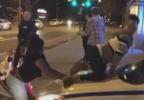 black sows twerking on police car