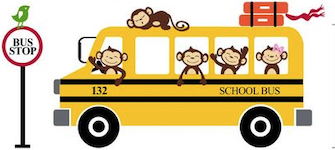 Monkey school bus