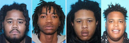 Ralik Robinson, 22, Trevathann Myquan Shearin, 20, Shantron Avondre Person, 20 all of Roanoke Rapids and Deluntae Jaequon Squire, 23