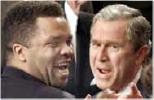 Rep. Jesse Jackson Jr., D-Ill, left, with President Bush